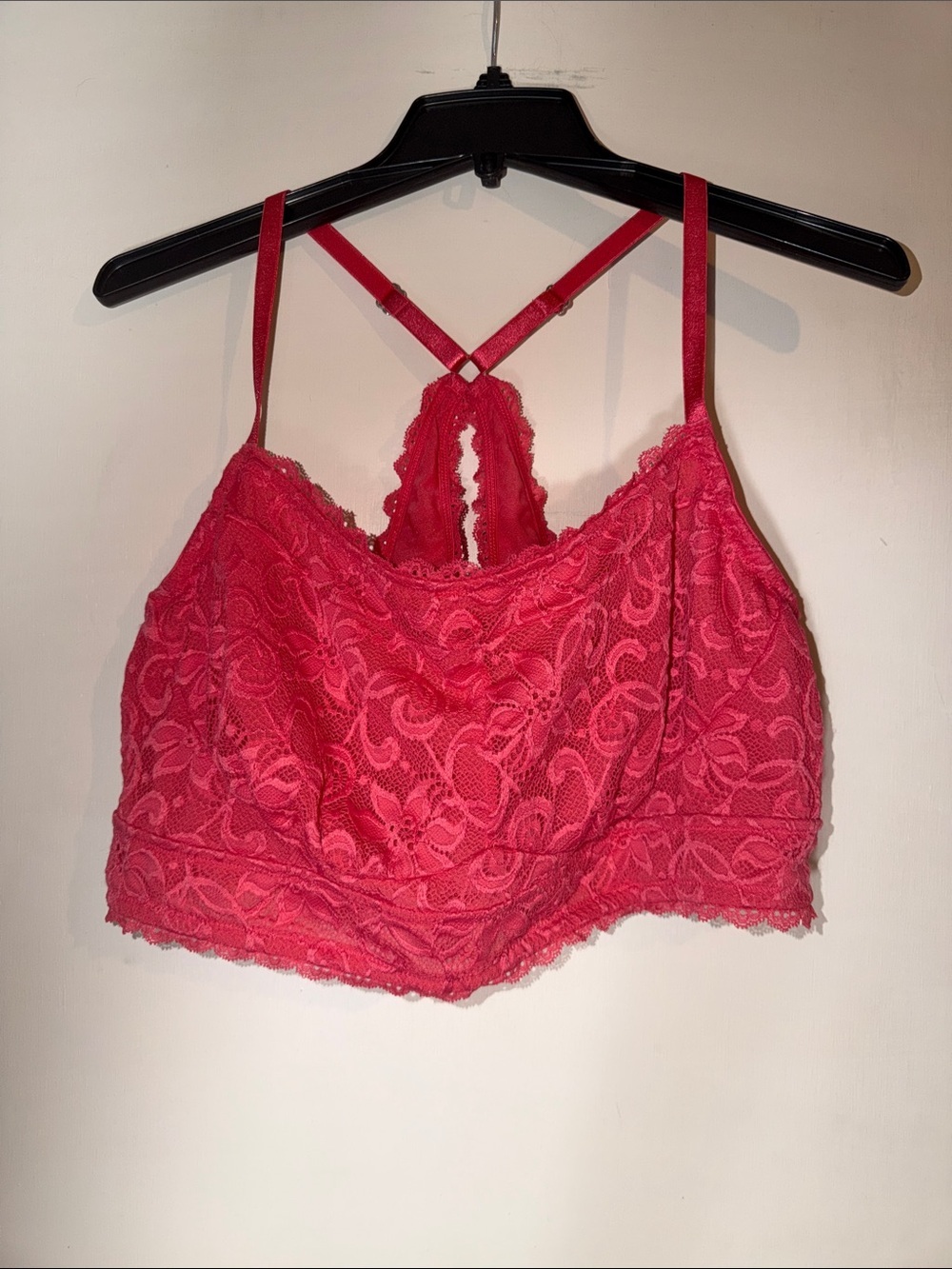 Adore Me Hot Pink Lace Racerback Bralette